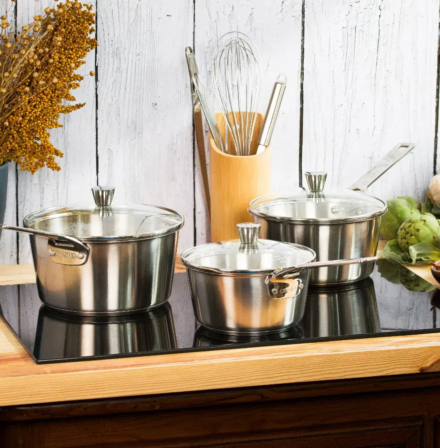 Setof3stainlesssteelsaucepansw
